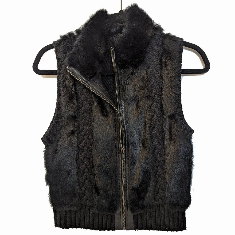 BCBG MaxAzria Wool & Fur Vest
